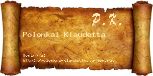 Polonkai Klaudetta névjegykártya